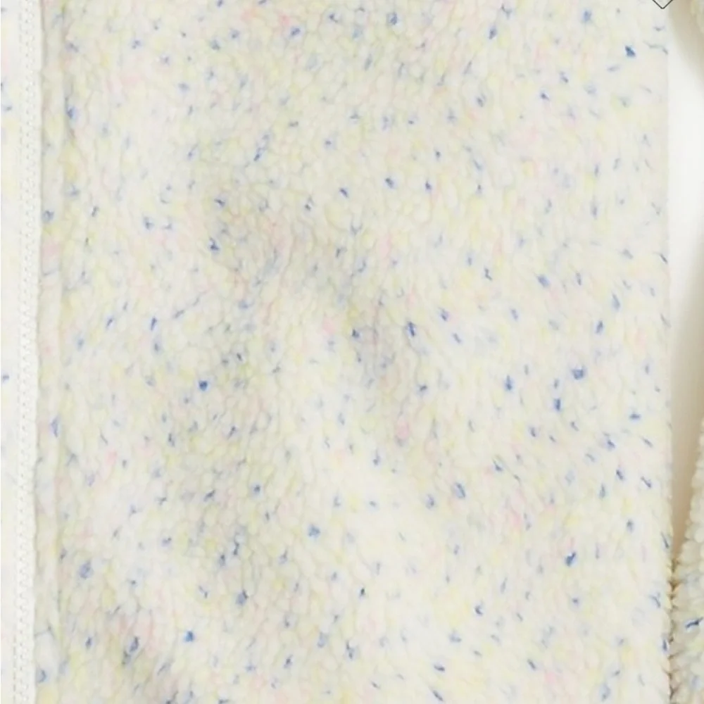 J. Crew Womens Confetti Flecked Cozy Sherpa Zip Jacket Coat XL B#1